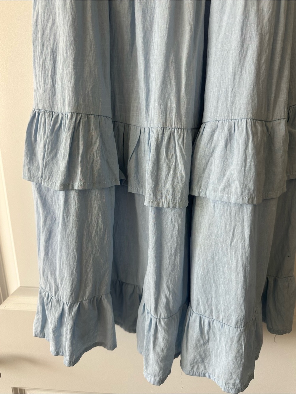 Light Blue Ruffle Tiered Women’s Dress - Picture 3 of 4